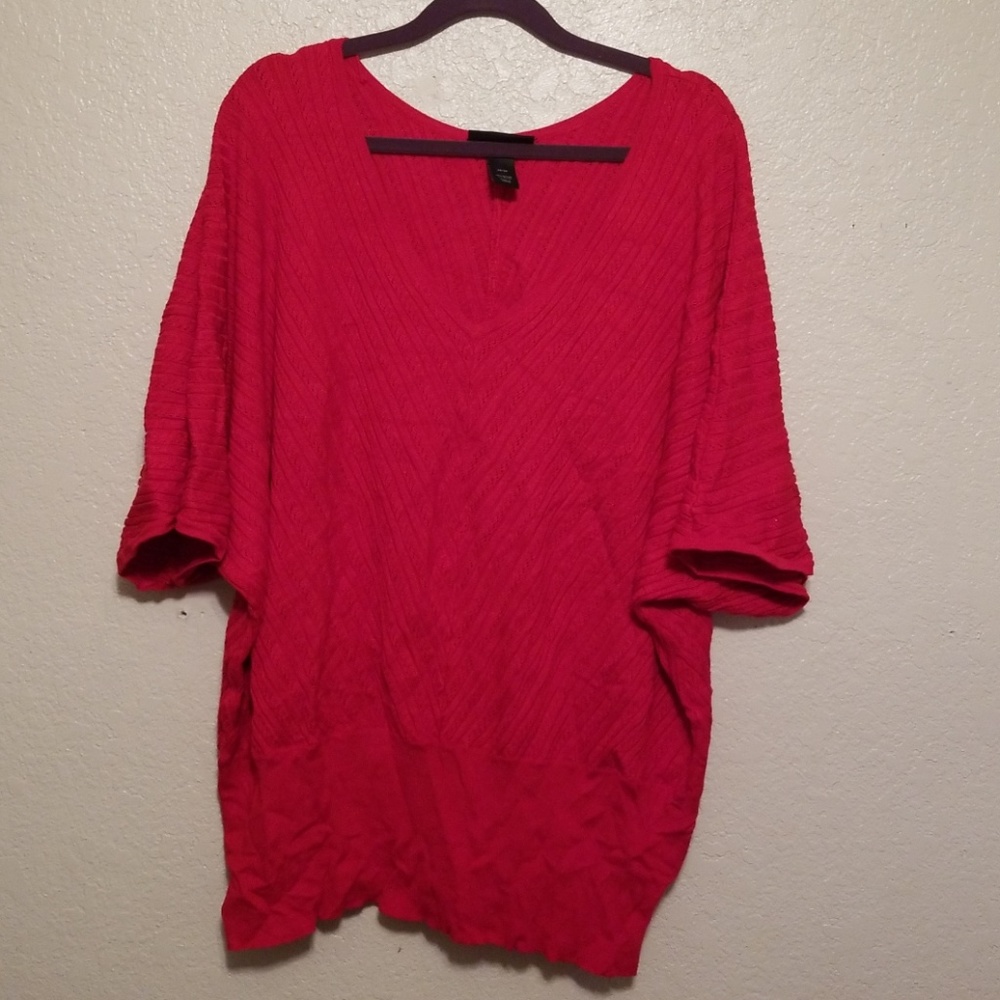 Lane Bryant Red Sweater Short Sleeve 26/28